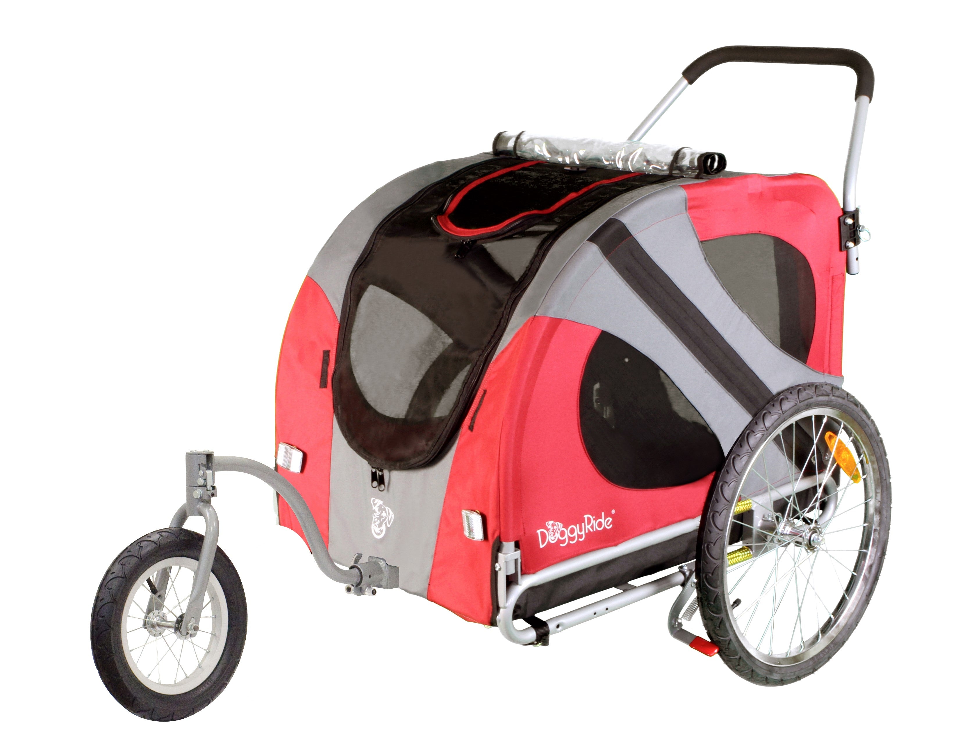 Doggyride Original - Rood / Grijs - Honden Wandelkar Jogger-Stroller Doggyride Original - Rood / Grijs - Honden Wandelkar Jogger-Stroller